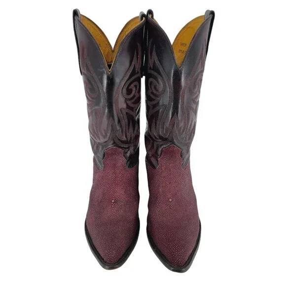 Nocona Stingray Red Mens Size 11.5D Maroon Burgundy Leather Cowboy Western Boots - Picture 3 of 16